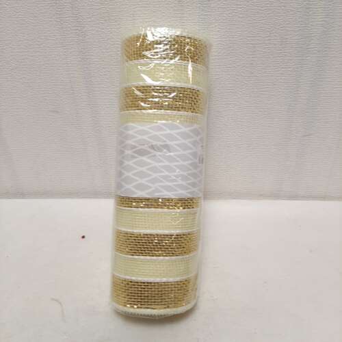 Deco Mesh 10" ivory/gold