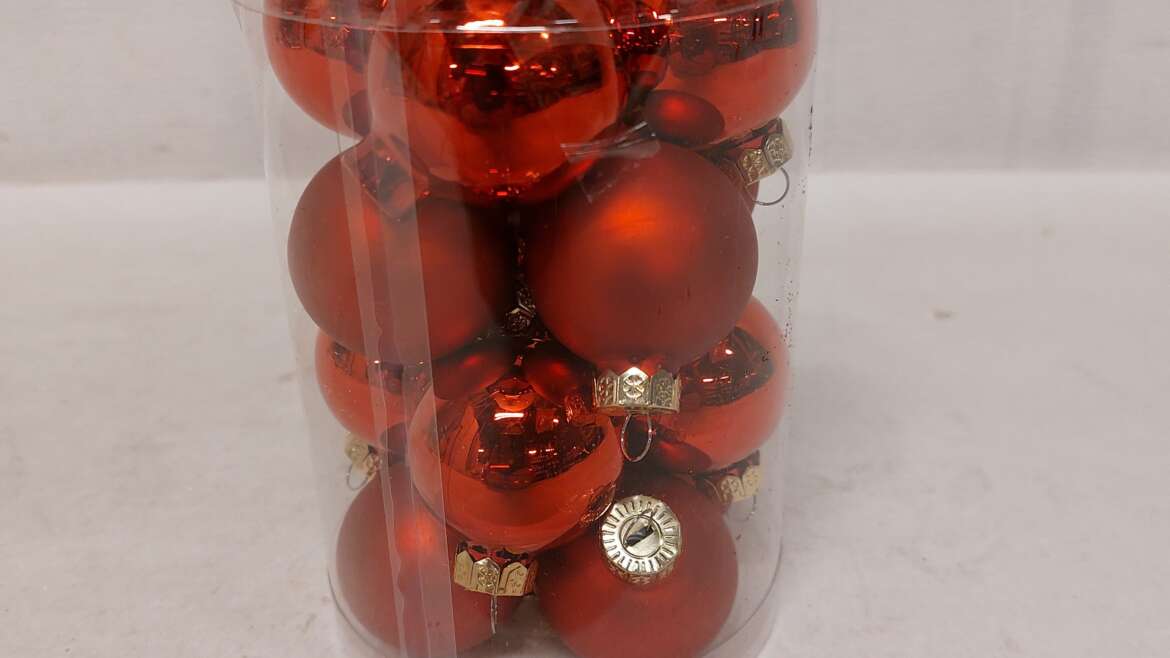 Koker kerstballen rood