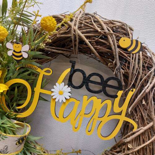 Bee happy sign