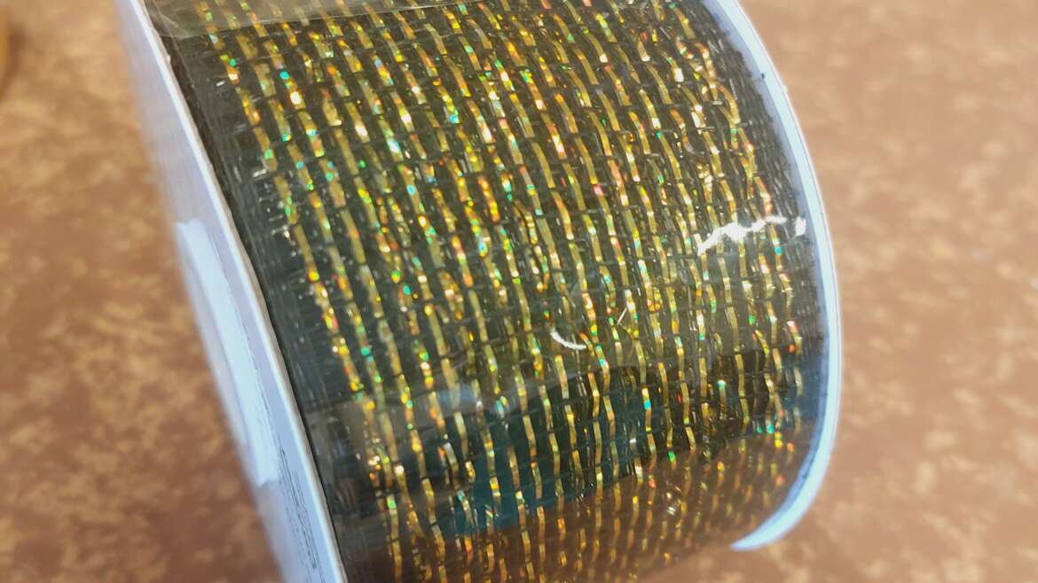 Deco Mesh ribbon zwart-goud