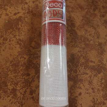 Deco mesh red-white foil