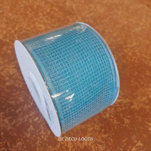 Deco mesh ribbon blauw