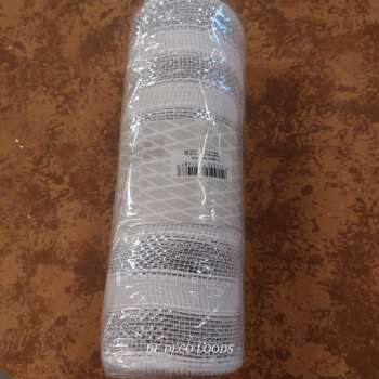 Deco mesh wit-zilver