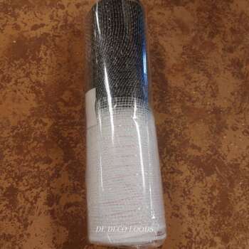 Deco mesh zwart-wit foil