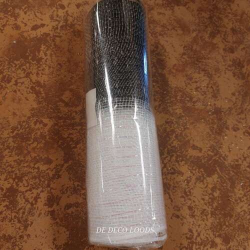 Deco mesh zwart-wit foil