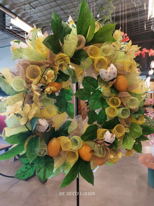 Lemon ladybug wreath