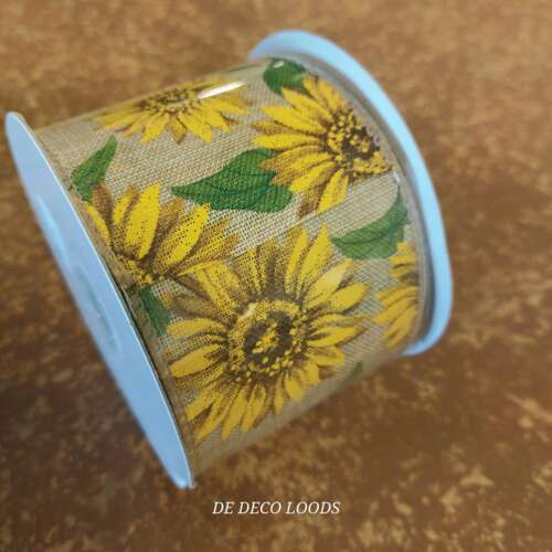 Sunflower jute ribbon