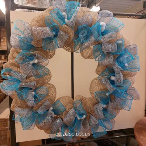 Deco mesh krans bows