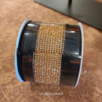 Black velvet gold mesh ribbon
