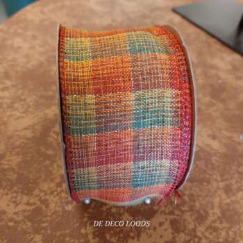 Bold checks wired ribbon