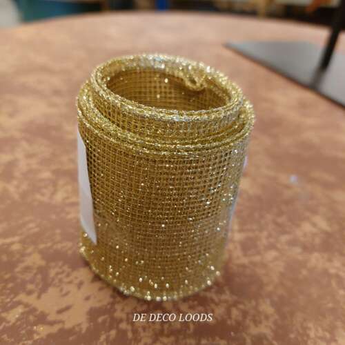 Goud glitter mesh ribbon