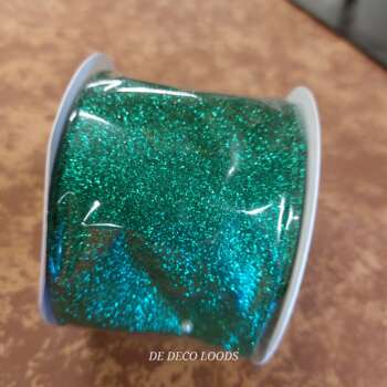 Green glitter wired roll