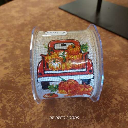 Pumpkintruck wired ribbon