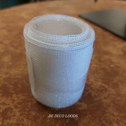 Wit glitter mesh ribbon
