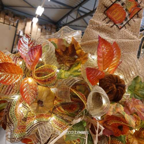 Burlap en fall tone Deco Mesh