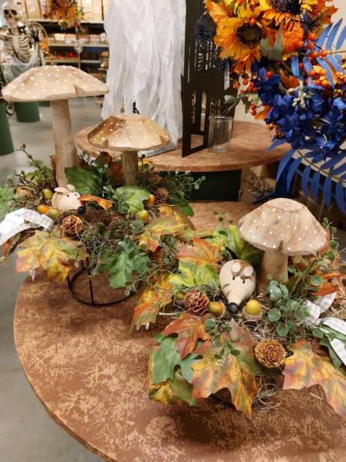 Herfstdecoratie paddenstoel