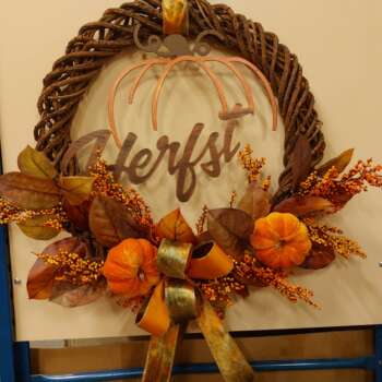 Herfstkrans pompoen