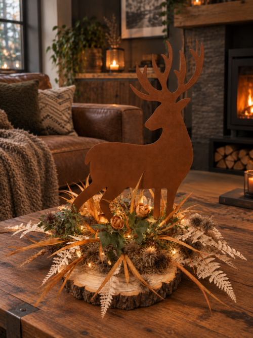Herfstdecoratie rustiek Hert