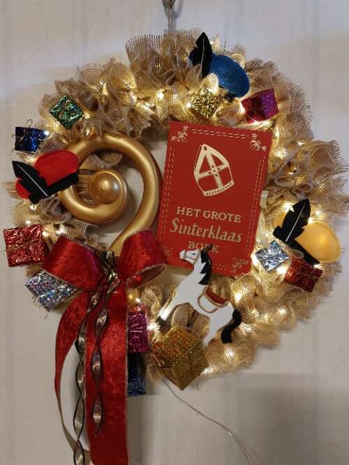 Sinterklaasdecoratie krans jute