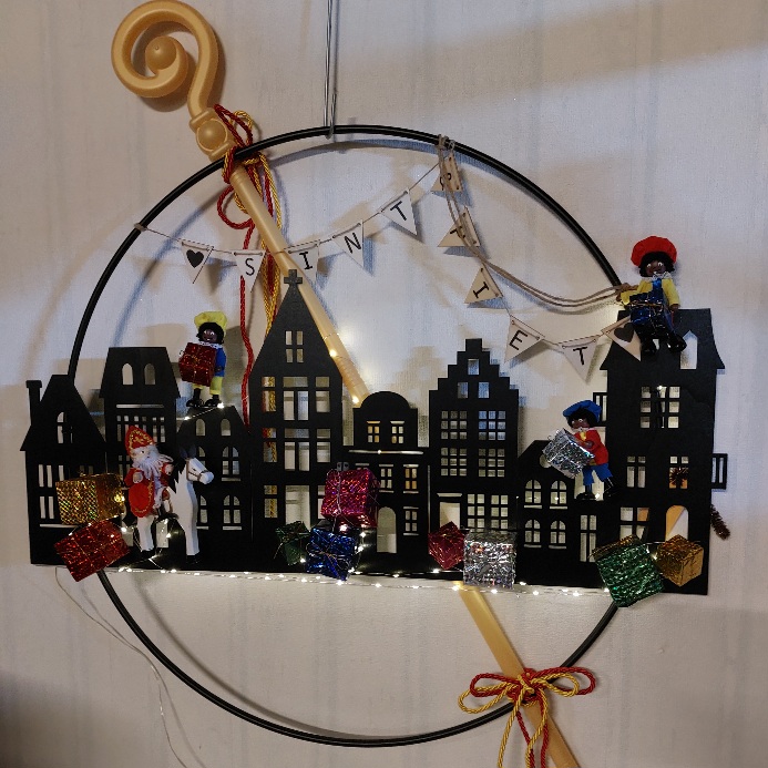 Sinterklaasdecoratie ring grachtenpand
